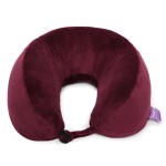 VIAGGI U Shape Super Soft Memory Foam Travel Neck Pillow for Neck Pain Relief Cervical Orthopedic Use Comfortable Neck Rest Pillow - Grape